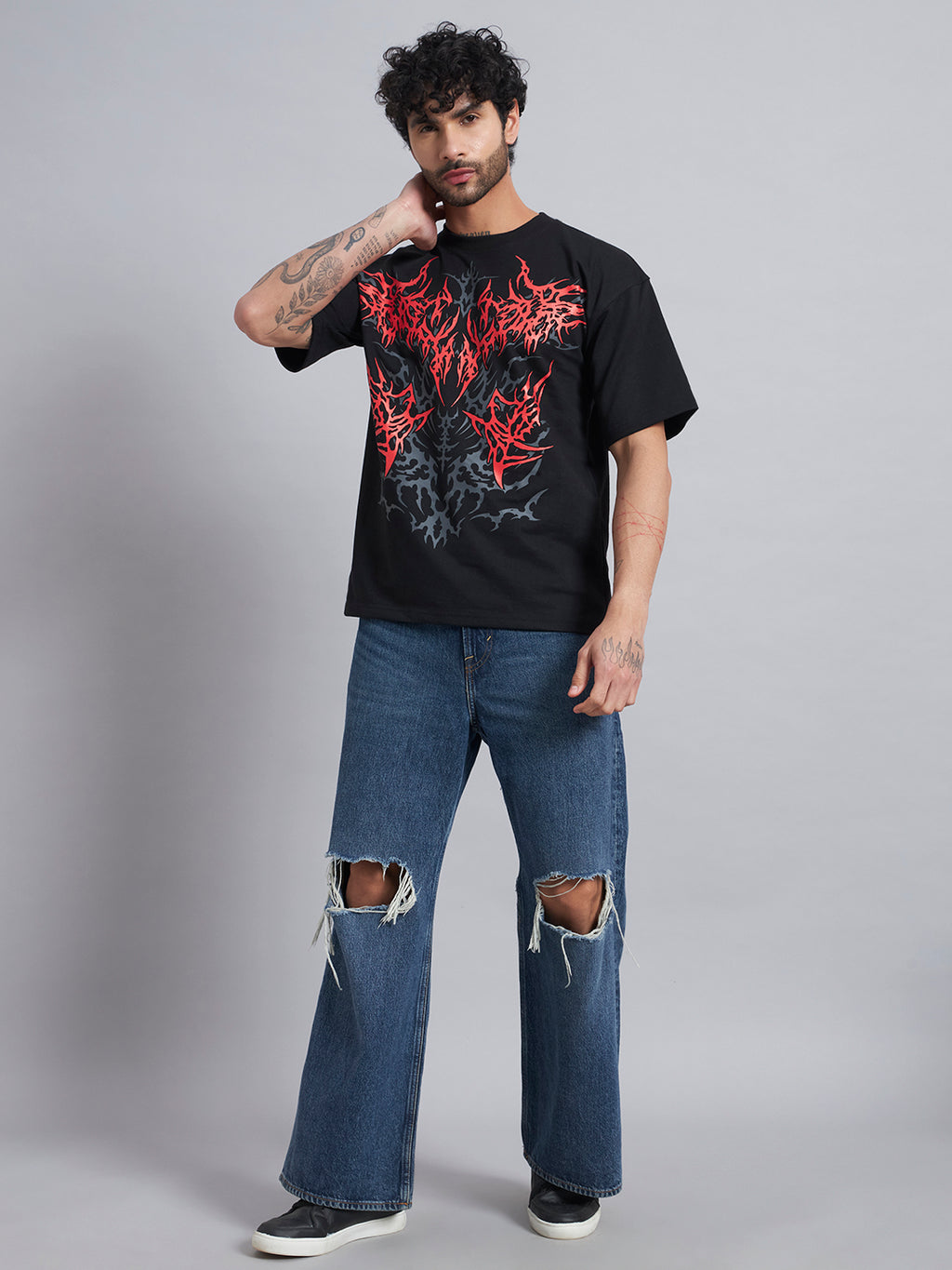 Black Boxy Oversized T shirt ZEN-102