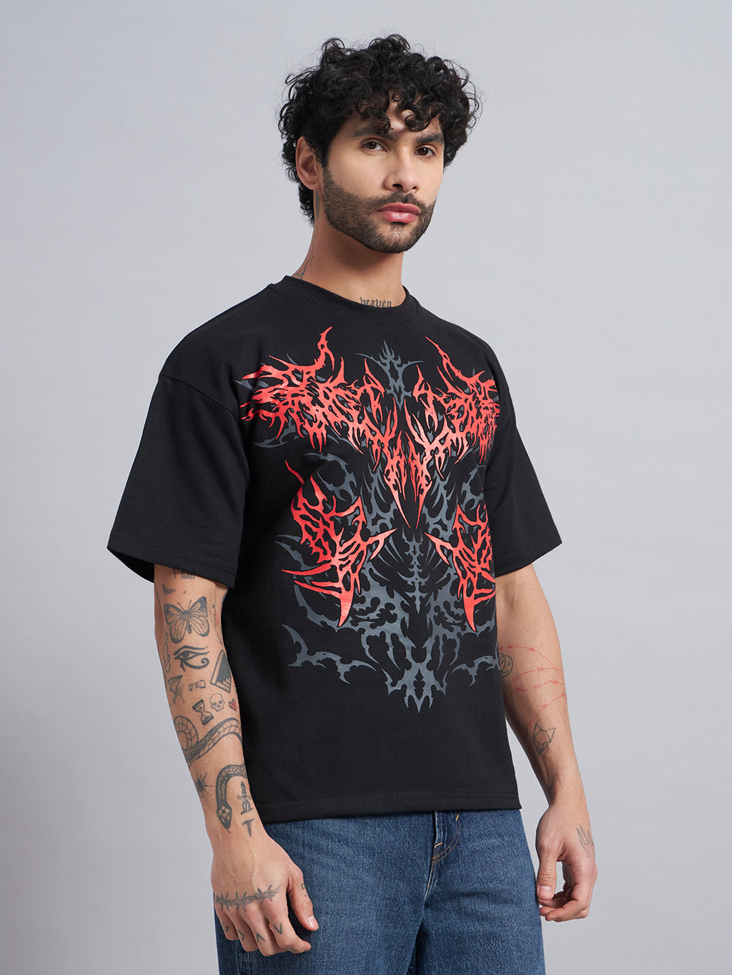 Black Boxy Oversized T shirt ZEN-102