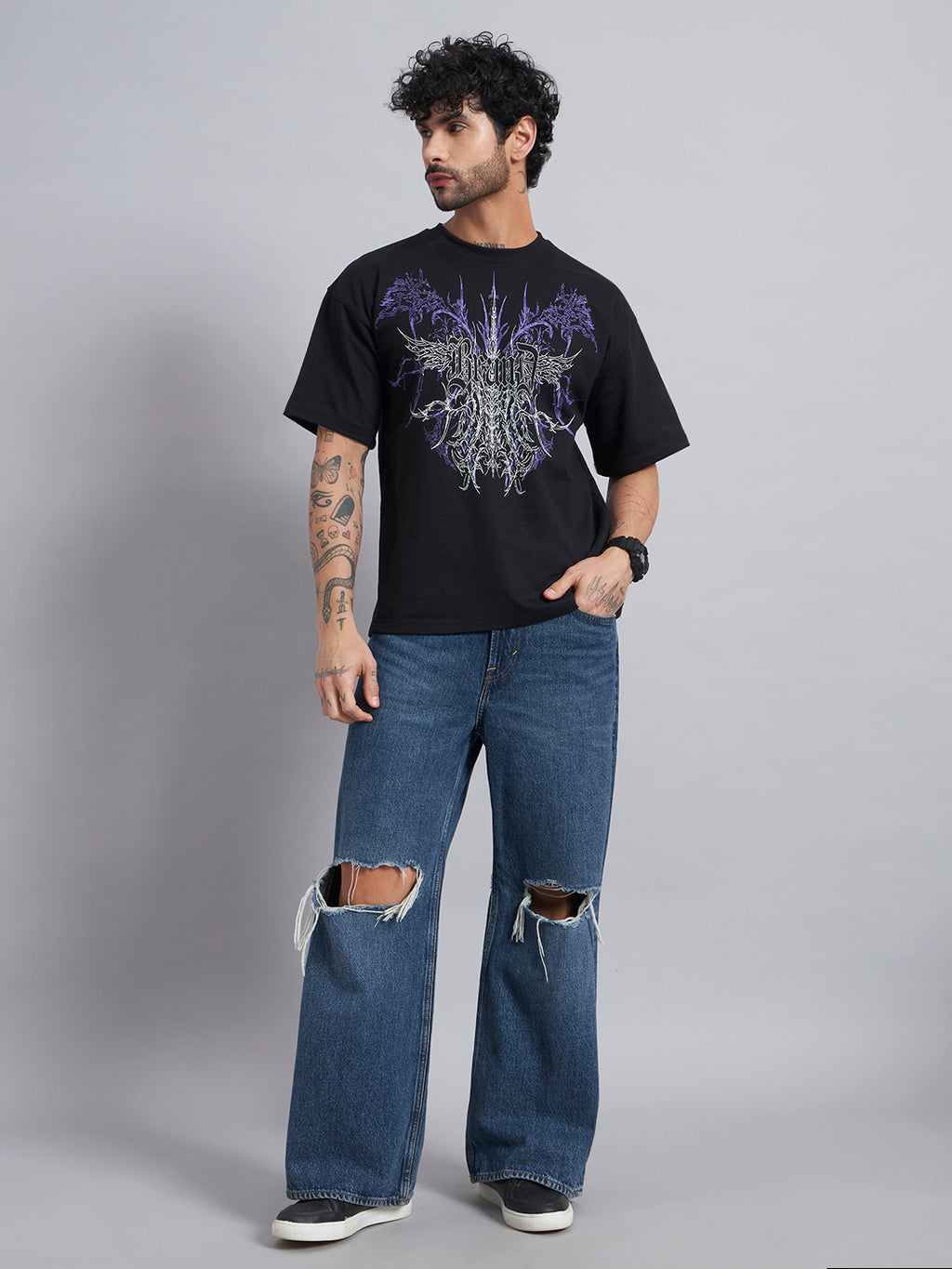 Black Boxy Oversized T shirt ZEN-103