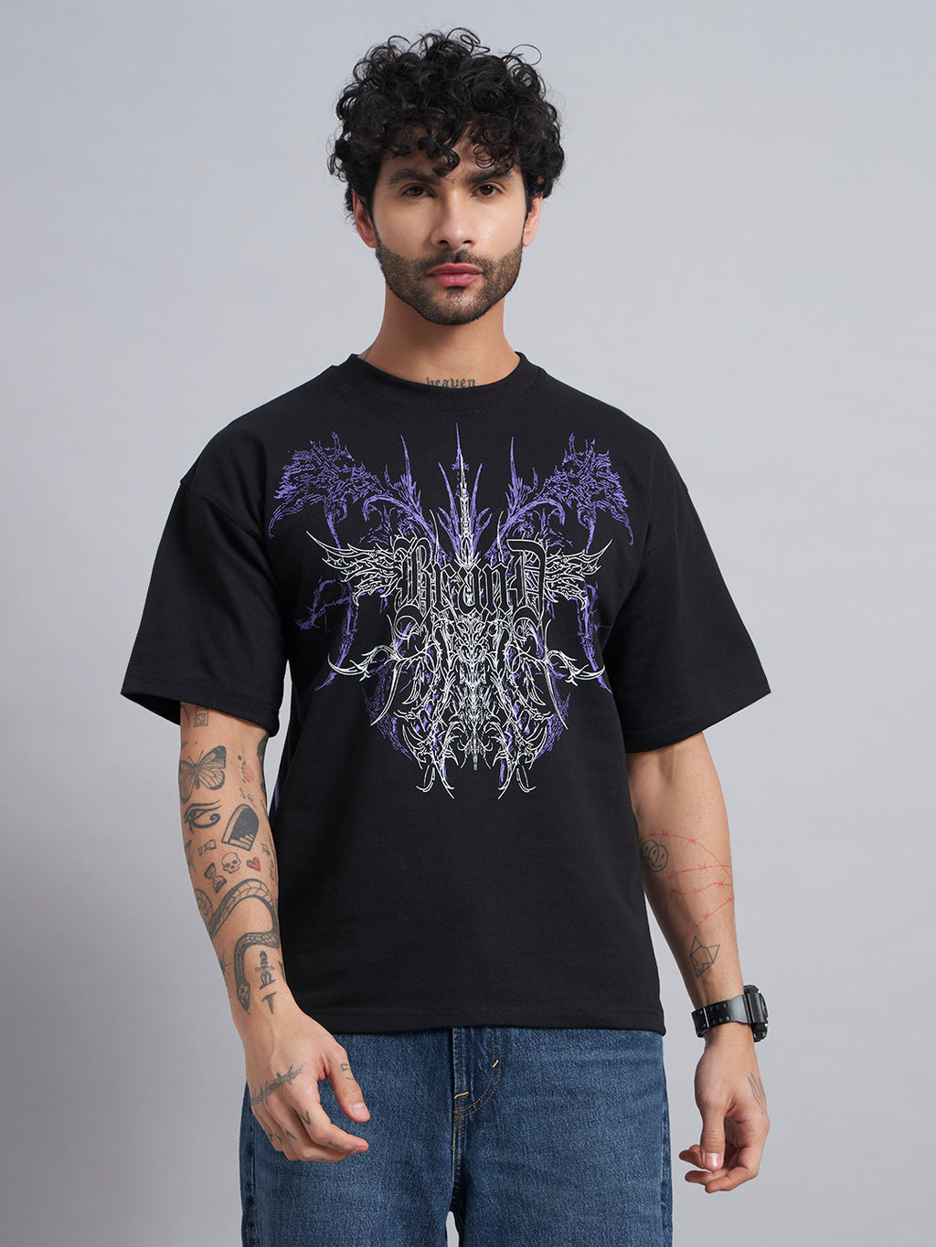 Black Boxy Oversized T shirt ZEN-103