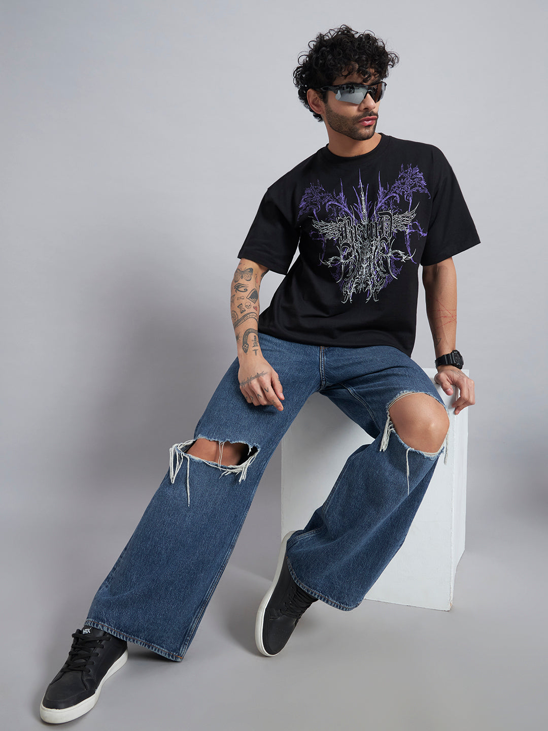 Black Boxy Oversized T shirt ZEN-103