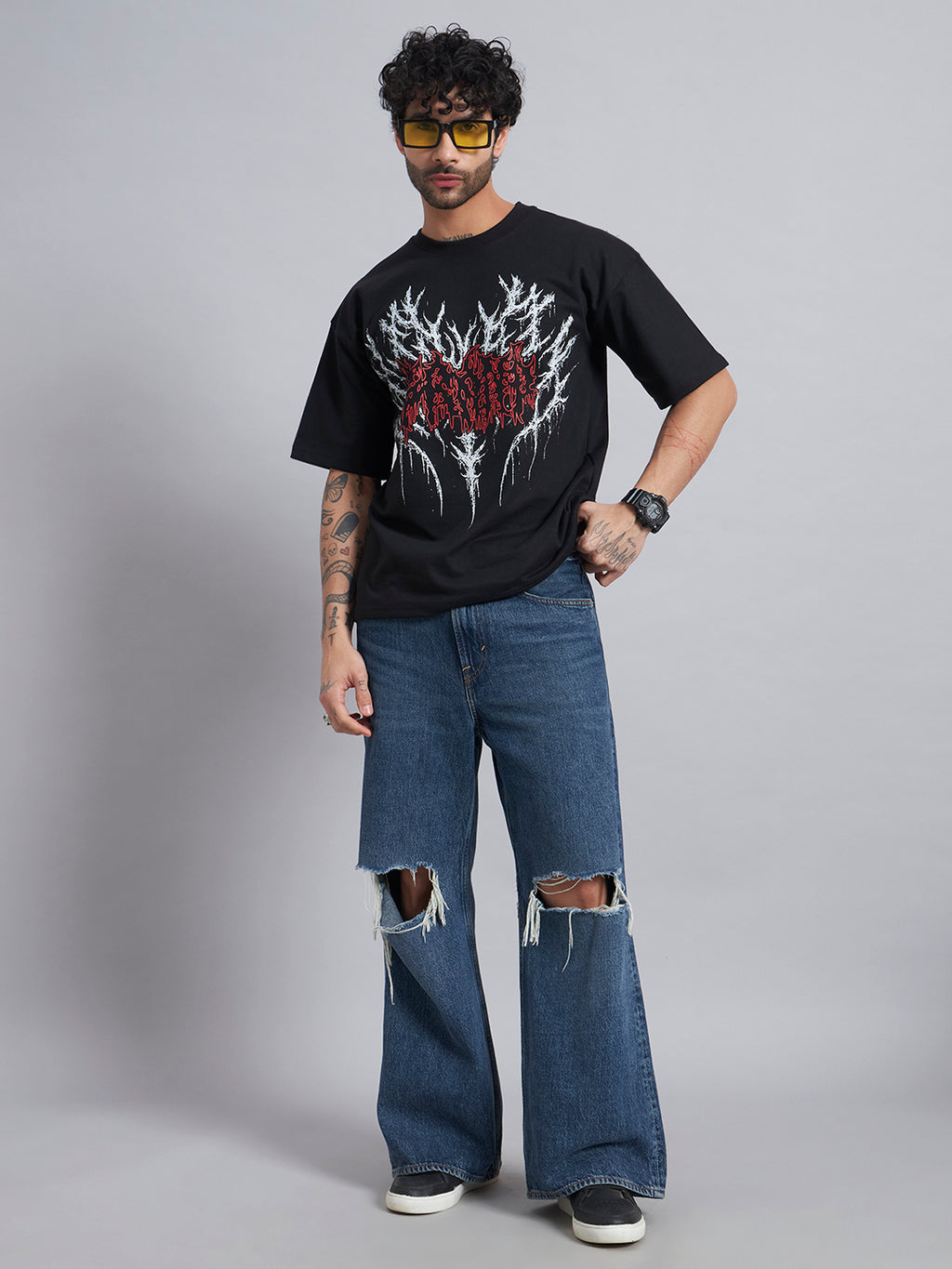 Black Boxy Oversized T shirt ZEN-104