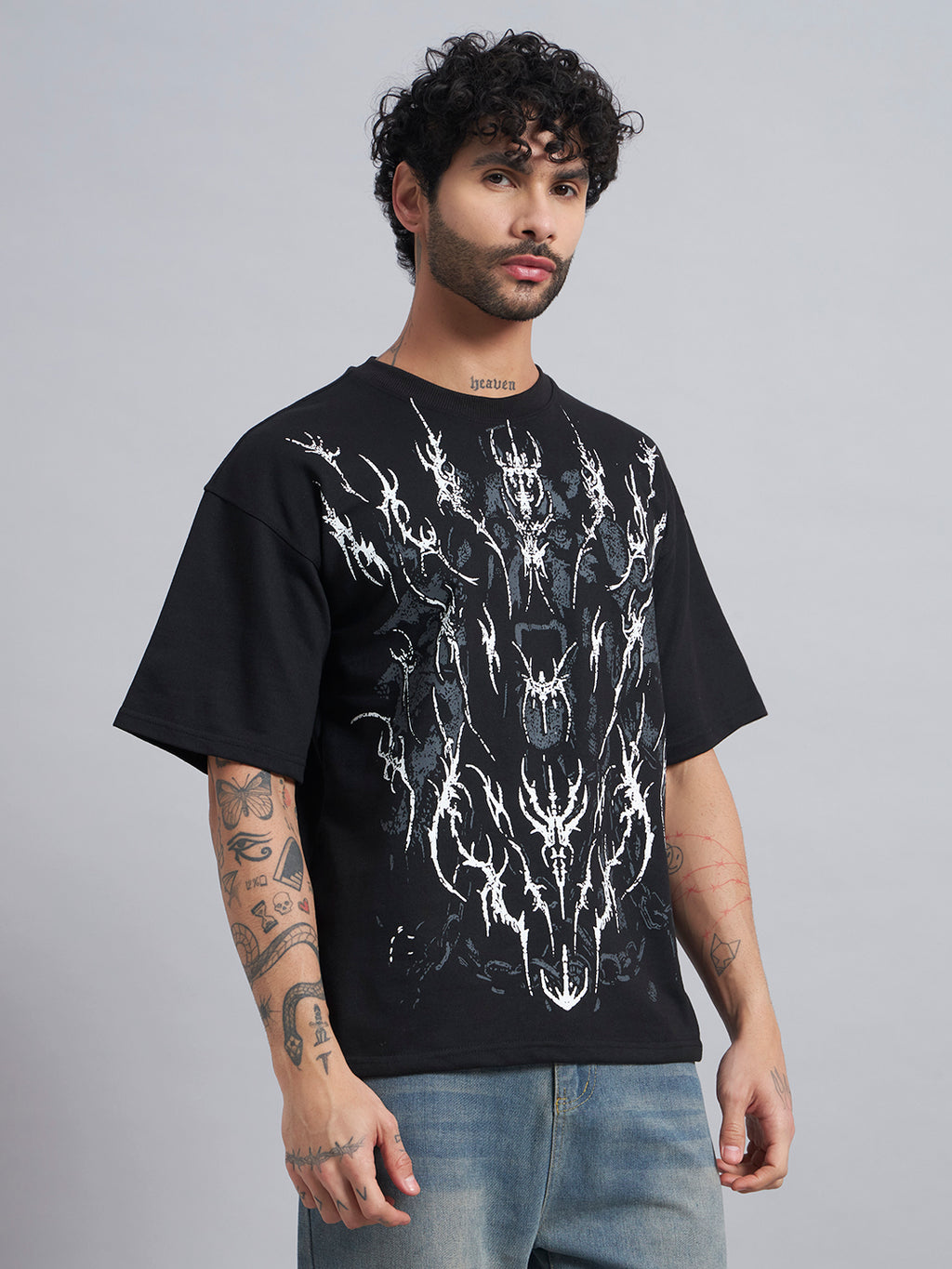 Black Boxy Oversized T shirt ZEN-106