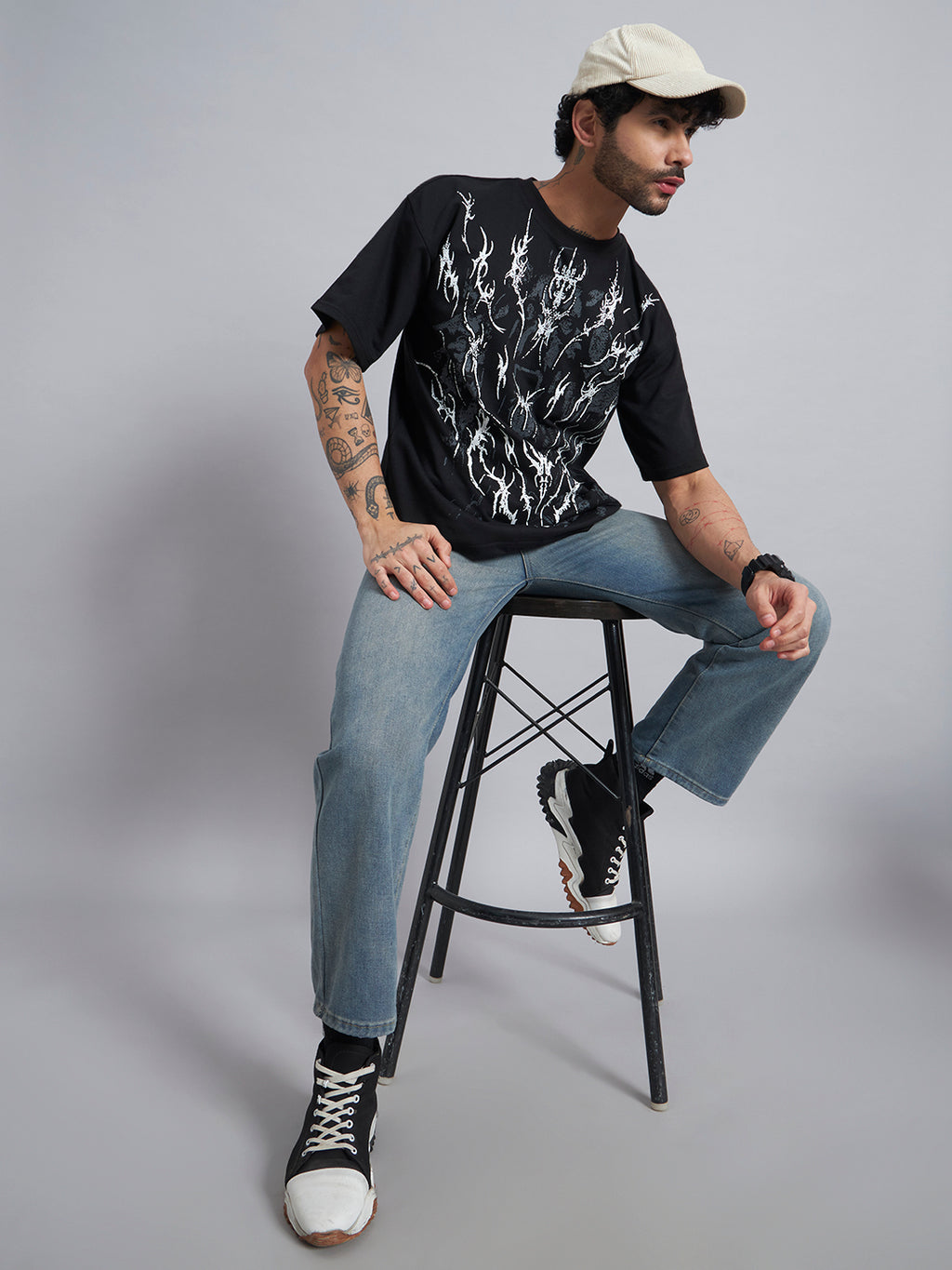Black Boxy Oversized T shirt ZEN-106