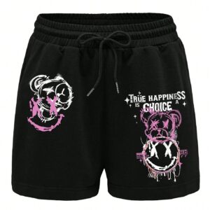 Printed Men Black Sports Shorts