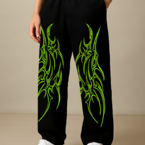 Regular Fit Men Black Cottan Blend Trousers