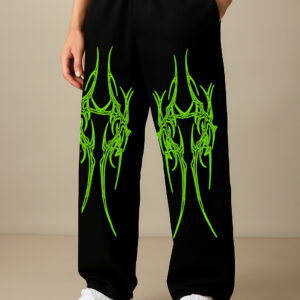 Regular Fit Men Black Cottan Blend Trousers