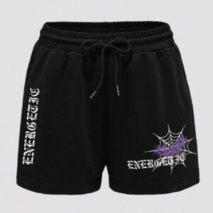Printed Men Black Sports Shorts