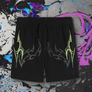 Printed Men Black Sports Shorts