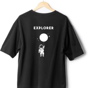 Men Printed Round Neck Pure Cotton Black T-Shirt