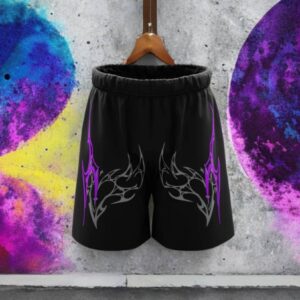 Printed Men Black Sports Shorts